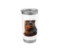 Foca con Gafas de Sol Focas Monas Morsa Vaso térmico de acero inoxidable de doble pared