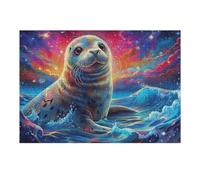 Foca en océano al Atardecer Puzzle 300 Piezas 3D Creativo Rompecabezas para Hombres Y Mujeres Decoración Hogar Moderno Construir Maquetas 300 PCS