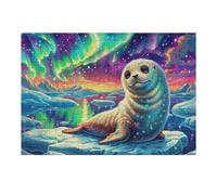 Foca en océano al Atardecer Puzzle 300 Piezas Impossible Creativo Único Rompecabezas 3D Obra De Arte para Toda La Familia Juguete Educativo Decoración 300 PCS