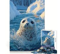 Foca juguetona en Las gélidas Aguas del Ártico: Impresionante Rompecabezas de 1000 Piezas de Arte de Vida Silvestre para Adultos Que Mejora la Memoria y Alivia la ansiedad Decoración de Pared