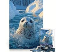 Foca juguetona en Las gélidas Aguas del Ártico: Impresionante Rompecabezas de Arte de Vida Silvestre de 1000 Piezas para Adultos Ayuda a ejercitar la Mente y a aliviar el estrés Decoración de