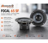 Focal 65 SF 6,5 cm (2,5") Woofer Tweeter Altavoz Kickbass 80 vatios