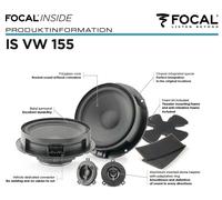 Focal Altavoces 2 vías ISVW155 Inside 15,5 cm para Volkswagen Jetta VI (2010-2014)
