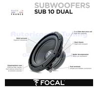 FOCAL SUB10 DUAL Subwoofer De 10" - 25cm De 4+4 Ohm Doble Bobina 500W 250Wrms