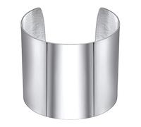 FOCALOOK Brazalete Ancho Mujer Acero Inoxidable 316L Pulsera Banda Alta 60mm Simple Púlido Mano Joyería Moderna Hip Hop Regalo Cumpleaños Aniversario