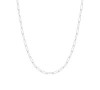 FOCALOOK Choker Mujer Cadena Fina Clip de Papel Acero Inoxidable 316L 3mm Collar Minimalista Eslabones Cuadrados 14 Pulgadas Joyería Simple Regalo