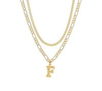 FOCALOOK Collar Mujer Inicial F Nombre Colgante Oro 18K Cadena Plana Serpiente Ajustable Acero Inoxidable 316L Choker Gargantilla Delgada Nombre Personalizado Regalo Cumpleaños Aniversario