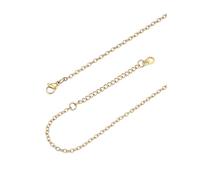 FOCALOOK Collar Rolo Mini Belcher Oro 18K 2.5mm Cadena Redonda Delgada Acero Inoxidable 316L Mujer 50cm Joyería Simple de Moda Regalo Cumpleaños Aniversario