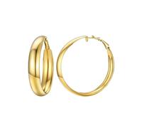 FOCALOOK Pendientes Aros Grandes Mujer Oro 18K 60mm Círculos Anchos Acero Inoxidable 316L Joyería Minimalista Oreja