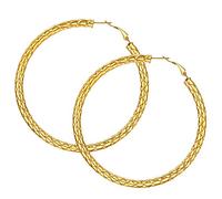 FOCALOOK Pendientes Dorados 80mm Mujer Acero Inoxidable 316L Aros Finos Grandes 5mm Joyería Simple Regalo Cumpleaños Aniversario Reyes Navidad