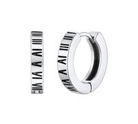 FOCALOOK - Pendientes vikingo para hombre, de acero inoxidable, chapado en oro/negro, pequeños aros con números romanos, Huggie Hoops, No es una piedra preciosa