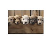 FOCCAR Divertido lienzo de perro para pared, lindo póster de animales de granja, decoración de pared, arte de pintura para el hogar, habitación