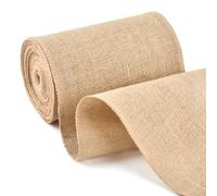 FOCCTS Camino de mesa de yute con rollo de 20 cm x 10 m, tela de yute natural, para bodas, fiestas de granja, comunión, decoración de mesa rústica