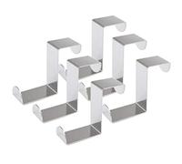 FOCCTS - Juego de 6 perchas de metal con gancho de acero inoxidable en forma de Z para llave,bufanda,bolso,cocina, dormitorio, armario, cajón, etc.