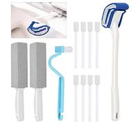 FOCCTS Juego de cepillos de limpieza para inodoros, varillas de limpieza de piedra pómez con asa, paquete de 2 cepillos de fibra de nailon, 8 cepillos de esquina para WC Loo, bañera, azulejos, piscina