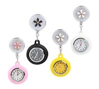 FOCCTS reloj de enfermera, reloj de enfermera reloj de enfermera reloj de bolsillo puntero con luminoso para mujeres reloj de enfermería reloj de bolsillo reloj de solapa estuche de silicona estirable