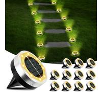 Focenat 12 Paquetes Luz Solar Exterior Jardin,Luces Solares LED Exterior Jardin Suelo,8 LED Luces solares led exterior jardin,IP65 Impermeable,para Exteriores,Jardín,Césped,Pasarela