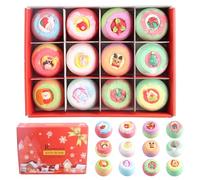 Focenat 12 Piezas Navidad Bombas de Baño, Set Bolas de Baño con Aceites Esenciales Naturales, Sales de Baño Relajantes y Espuma, Bath bombs Baño de Burbujas, Navidad Regalos para Mujer