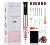 Focenat 13 en 1 Torno para Uñas Profesional,Lima electrica uñas,Nail drill,Limador de uñas electrico,Torno manicura,Broca uñas gel,30000RPM Velocidad Ajustable,para Manicura y Pedicura