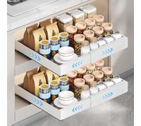 Focenat 2 Piezas Cajón Telescópico, Cajones deslizables para armarios de cocina, Ampliable Cajón Deslizante Para Alacena, Organizador de Gabinete Extraíble, Ancho ajustable de 32-53cm