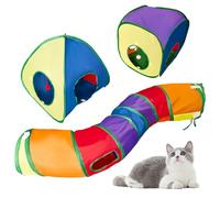 Focenat 3 en 1 Túnel de Juego para Gatos y Perros, Tienda de Campaña Plegable para Interiores y Exteriores, Interactivo Juguete para Conejos (A)
