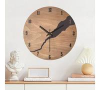 Focenat 30cm Reloj De Pared De Madera,Reloj de Pared Vintage,Reloj de Pared Madera Silencioso Vintage,Reloj de decoración artística,con Movimiento de Cuarzo Silencioso,para Salon,Oficina,Dormitorio