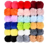 Focenat 36 Piezas Pompones de Piel Sintética, Pompón de Pelo para Gorro, Pompones de Peluche, 18 Colores, 8cm, Pompones de Colores para Manualidades, Sombreros, Bolsos, Bufandas, Guantes, Llaveros