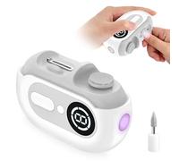 Focenat 4 en 1 Cortauñas Eléctrico,Cortaúñas automático,Corta uñas adulto electrico,Cortauñas Eléctrica Ajustable Automático,con Luz LED,2 cabezales de molienda,para bebés,adultos y ancianos