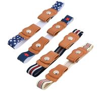 Focenat 4 Piezas Cinturones Elásticos Sin Hebilla para Niños, Cinturón Elástico Invisible Infantil, Cinturón Niño, Cinturon Elastico Ajustable para Vestidos, Jeans, Niñas y Niños