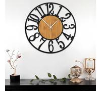 Focenat 40cm Reloj de Pared Grande Con Números Romanos Silenciosos, Decorativo Retro para Comedor, Cocina, Dormitorio, Decoración de Pared