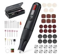 Focenat 8V Mini Amoladora Eléctrica Bateria con 61 Accesorios, Multiherramienta, 5 Velocidades Herramienta Rotativa con luz LED, 23000 rpm, Mini Taladro Eléctrica para grabar taladrar cortar esmerilar