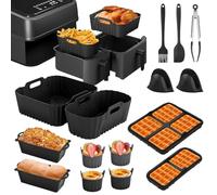 Focenat Accesorios para Philips freidora de aire Airfryer de doble cesta serie 3000 NA350/NA550 (6 L/3 L), molde de silicona, inserto para gofres, bandejas para hornear pan y formador de huevos