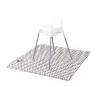 Focenat Alfombra para Silla Alta de Bebé, Alfombra de Juegos Antideslizante con 4 Ventosas, Protectora de Suelo Plegable, Estera Splat de Silla Alta, Alfombra Impermeable para Picnic, Camping, 130x130