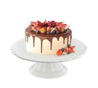 Focenat Bandejas de Tartas de Porcelana Blanco, Soporte para Tartas, Bandeja de Postre, Platos para Tartas Redondas, para Bodas, Fiestas de Té, Fiestas, Cumpleaños, Celebraciones (Blanco, 27 cm)