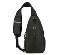 Focenat Bandolera Hombre Pequeña, Bolsa de Pecho Hombre, Mochila Bandolera Hombre, Bolso Cruzado, Impermeable, Ligero, Negro, Mochila Cruzada para Hombres, Mujeres, Viaje, Ciclismo, Senderismo