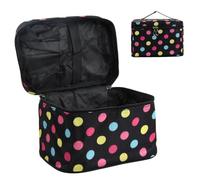 Focenat Bolsa de maquillaje portátil, bolsa de cosméticos de viaje impermeable para mujeres, bolsa organizadora de maquillaje de gran capacidad, estuche de maquillaje de viaje, estuche de cosméticos,