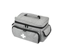 Focenat Botiquín de Primeros Auxilios, Bolsa Medicamentos Viaje, Kit Primeros Auxilios Impermeable, Bolsa Emergencias Médicas con Asa para Hogar, Oficina, Camping, Coche, Gris