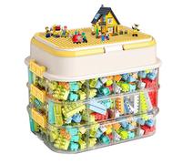 Focenat Cajas Almacenaje Plastico, Apilables Almacenaje Juguetes Infantil para Bloques Construccion, Caja de Clasificación, Contenedor de Almacenamiento de Juguetes, Cajas Organizadoras para Piezas
