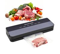 Focenat Envasadora al Vacio 5 en 1, Embasadoras Vacio Alimentos, Maquina Envasar al Vacío, 65 KPA, Maquina al Vacio de Alimentos con 10 Bolsas de Vacío (20 x 30 cm), Negra