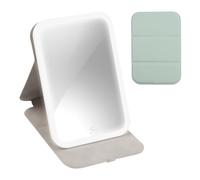 Focenat Espejo Maquillaje con Luz LED Espejo Tocador Táctil Ultra Alta Definición Recargable Espejo con Luces para Maquillaje Cosméticos Portatil Espejo de Maquillaje de Viaje con Iluminación (Verde)