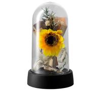 Focenat Flores Artificiales con Girasol Eterno - Cúpula LED con Lámpara Decorativa para Mujer, Mamá, Abuela, Esposa, Amiga