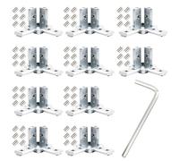 Focenat Juego de 10 Conectores de Esquina Triangular 3030, 3 Vías con Tornillos M6, Compatible con Perfiles de Aluminio 30x30 mm, para Estructuras, Muebles y Estanterías Industriales