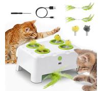 Focenat Juguete Automático para Gatos 2 en 1, Juguete Interactivo para Gatos, Juguetes para Gatos Recargable, Ratón de Juguete eléctrico para Gatos