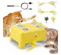 Focenat Juguete Automático para Gatos 2 en 1, Juguete Interactivo para Gatos, Juguetes para Gatos Recargable, Ratón de Juguete eléctrico para Gatos