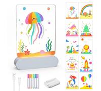 Focenat Led Acrylic Lámpara Luz Nocturna Infantil con Bolígrafo borrable, Luz de Noche, 4 Colores Lámpara infantile Personalizada, lámpara creativa de bricolaje, Luz Nocturna Mesita de Noche