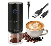 Focenat Molinillo de Café Eléctrico Portátil, Molinillo de Cafe con Mecanismo de Cerámica, 38 Ajustes Ajustables, USB Recargable, Molinillo de Semillas o Especias para Hogar, Oficina, Viajes