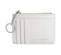 Focenat Monedero Pequeño Mujer, Mini Tarjetero Monedero, Minimalista Porta Tarjetas Credito, Billetera con 8 Ranuras para Tarjetas y Bolsillo con Cremallera para Mujer, Ragazze (Plata)