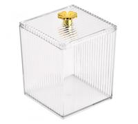 Focenat Organizador de Almohadillas de Maquillaje, Dispensador de Algodón, Caja de Almacenamiento de Hisopos de Algodón con Tapa para Aalgodón y Hisopos de Cosméticos Organizados