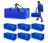 Focenat Pack de 6 Bolsa Mudanza Grande 90L, Impermeable Bolsas de Mudanza con Correas de Mochila, Cremallera y Asas Resistentes, Bolsas de Almacenamiento Ahorrar Espacio, para Guardar Ropa y Embala