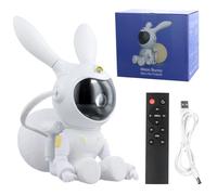 Focenat Proyector Estrellas, 360° Rotación Astronauta Proyector Galaxy con 8 Modos Nebulosa, Mando Distancia, Forma de oreja de conejo, Luz Nocturna Infantil, Regalos Para Niños y Adultos